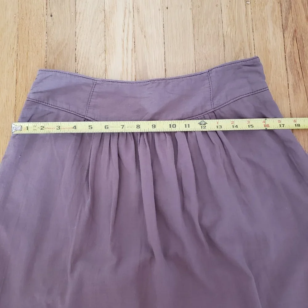 Ann Taylor Loft Muted Mauve Flared Skirt Size 6 Purple Side Zip Lined Cotton